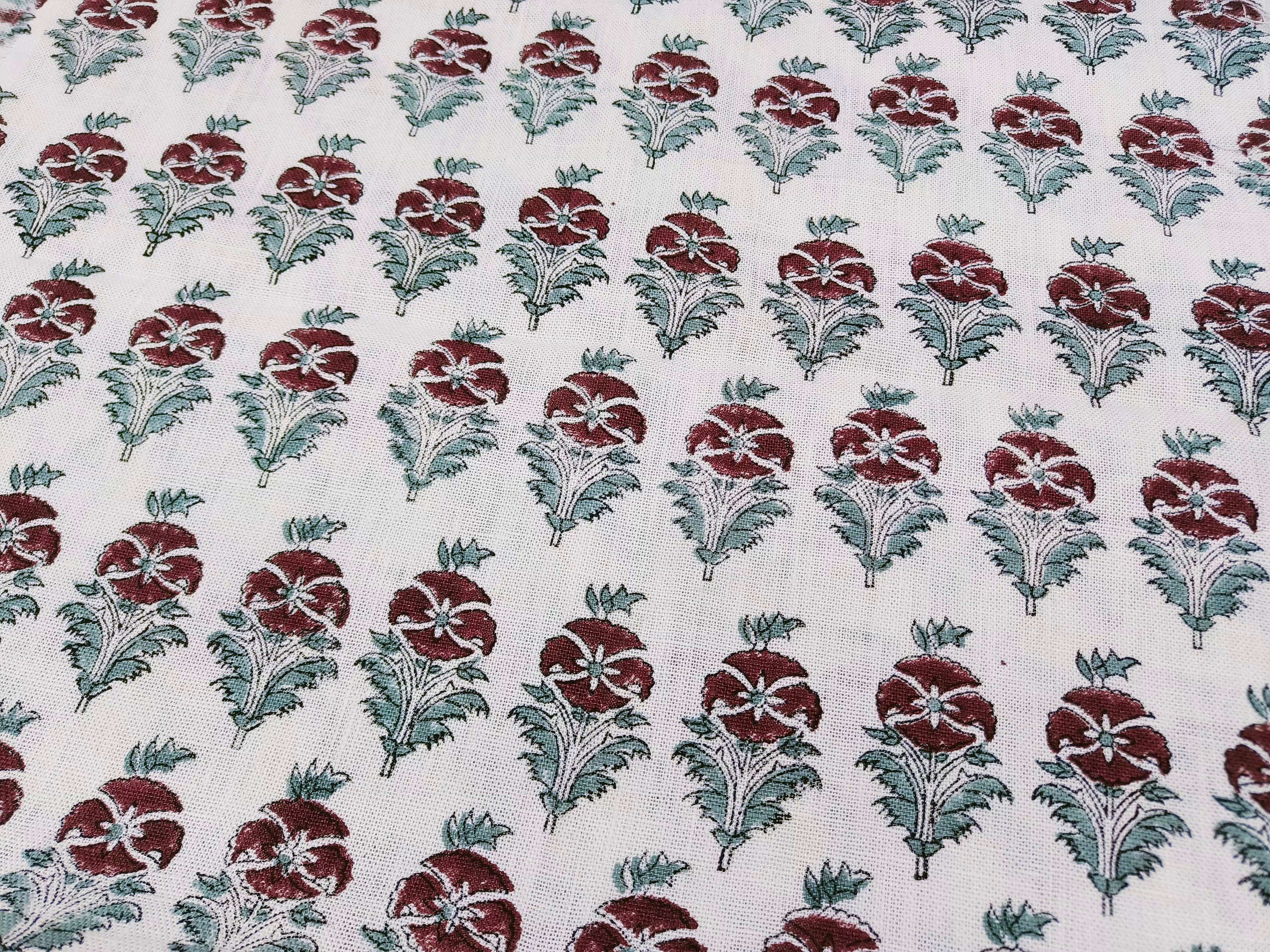 Linen Fabric, Mor Mukut, Block Print, Fabric By Yard, Indian Handloom Fabric, Home Décor