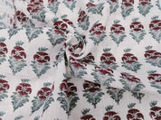 Linen Fabric, Mor Mukut, Block Print, Fabric By Yard, Indian Handloom Fabric, Home Décor