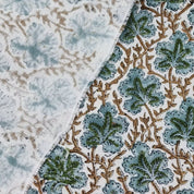 Block Print Linen Fabric, Pushp Samhita  A Blue Floral Hand Block Print Linen Fabric, Best Fabric For Cushion, Fabric For Pillow, Upholstery Fabric, Blue Home Decor