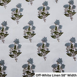 Hand block print Off White linen ABHISHEK