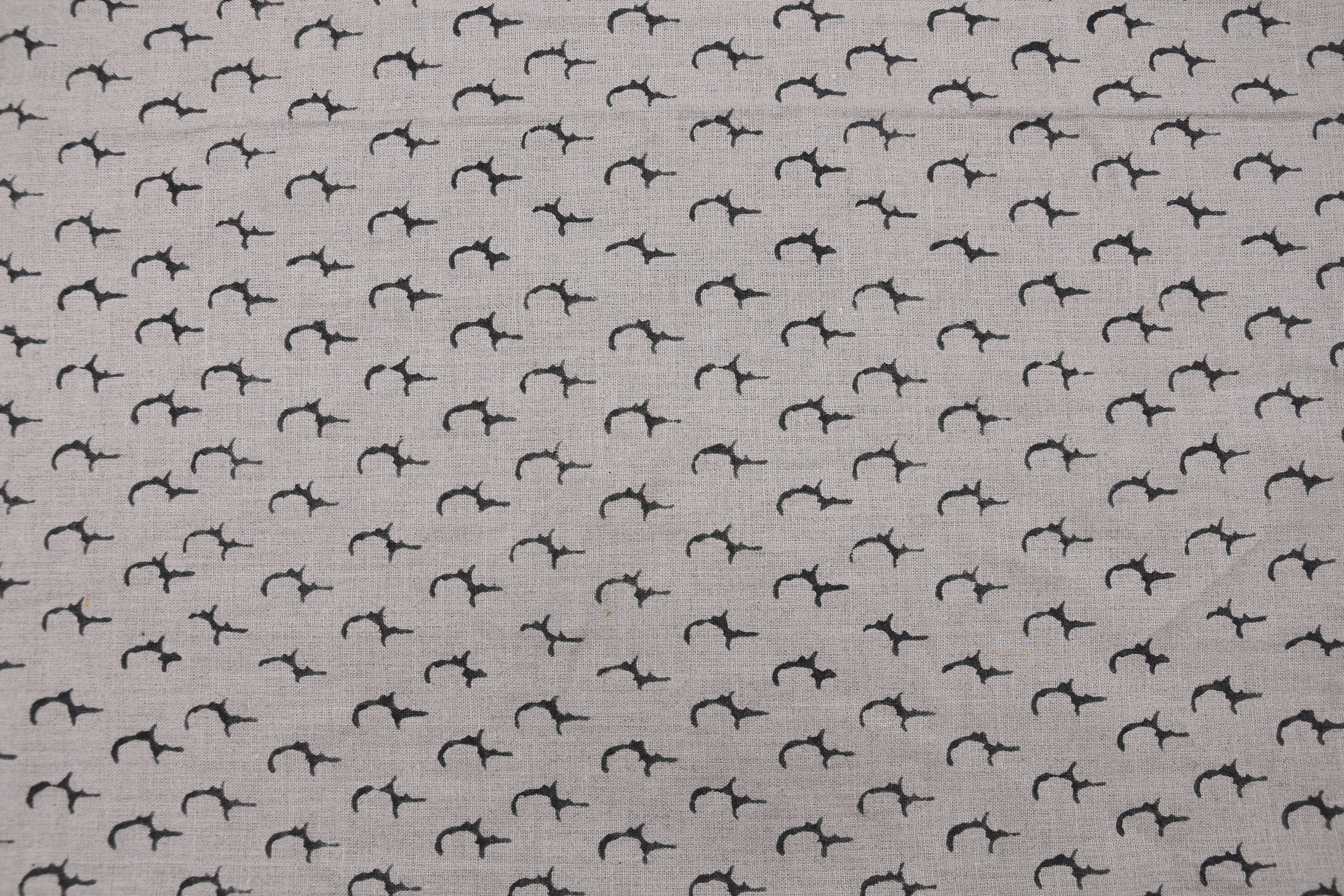 Pure Linen, fabric by the yard, Indian Fabric, hand stamped, linen textile, sewing fabric, block print fabric