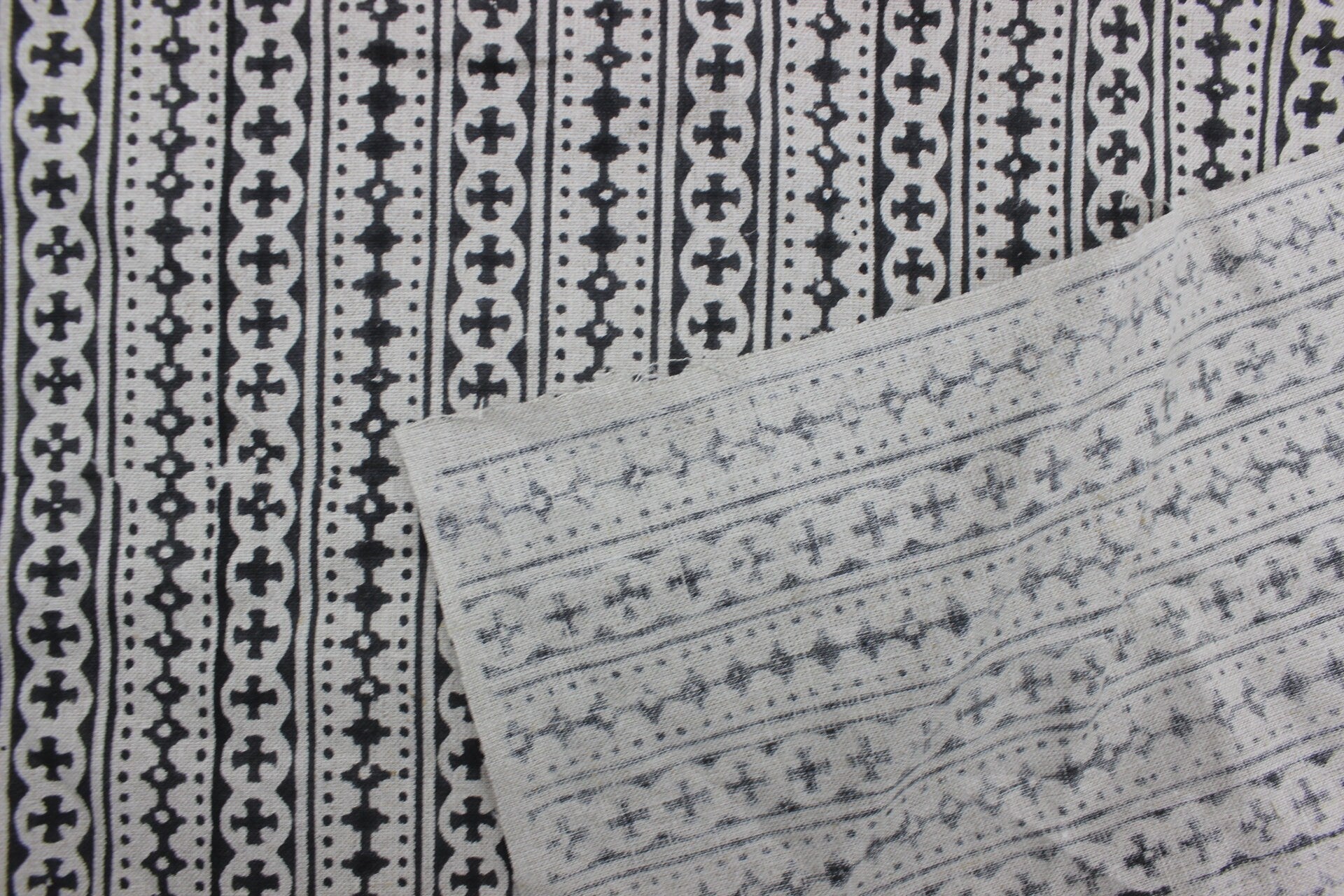 Hand Block Print, Pure Linen, Indian Fabric, Sofa Cushion Fabric, home décor, traditional fabric, Linen fabric - DOJI