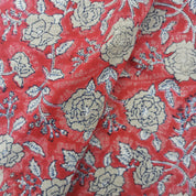 block print fabric 58 inch wide thick Linen, Indian hand stamped, floral curtain, pillow fabric by the yard - gulzar