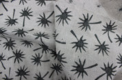 Pure Linen Fabric, Hand Block Print, Modern fabric, hand stamped, Organic Linen, Indian Fabric, home Decor -Coconut black
