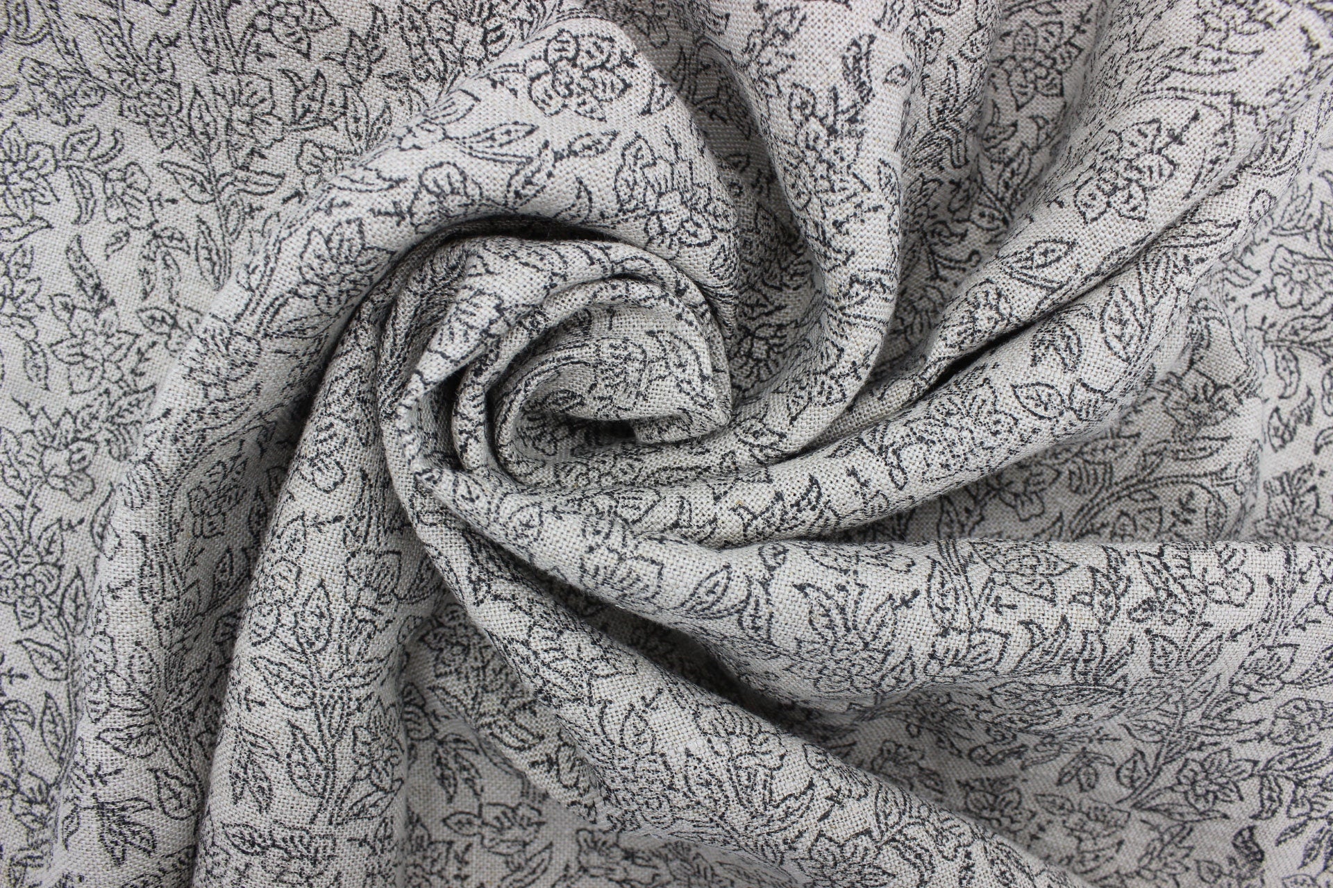 Pure Linen, Block Print fabric, Craft Fabric, Modern fabric, hand stamped, Organic Linen, Indian Fabric - Visav Jaal