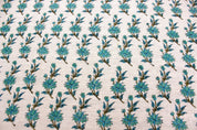 Block Print off white Linen 58" Wide, Genuine Fabric, Curtain Cover, Floral, Indian Cushion Cover - Deepika