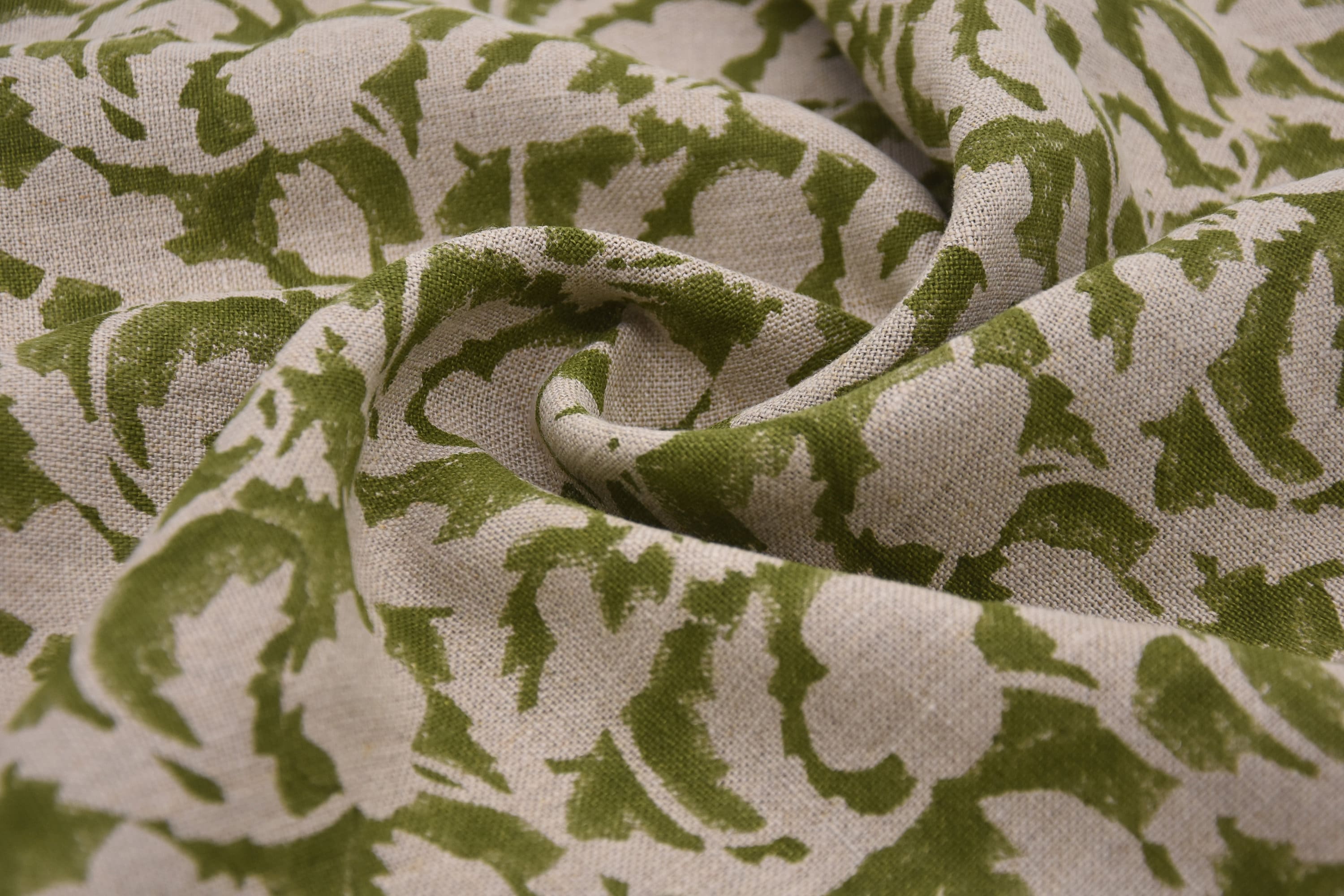 Thick Linen 58" Wide, hand block print, indian fabric, Linen Napkins, pillow cover, upholstery, boho fabric - Sulit Black