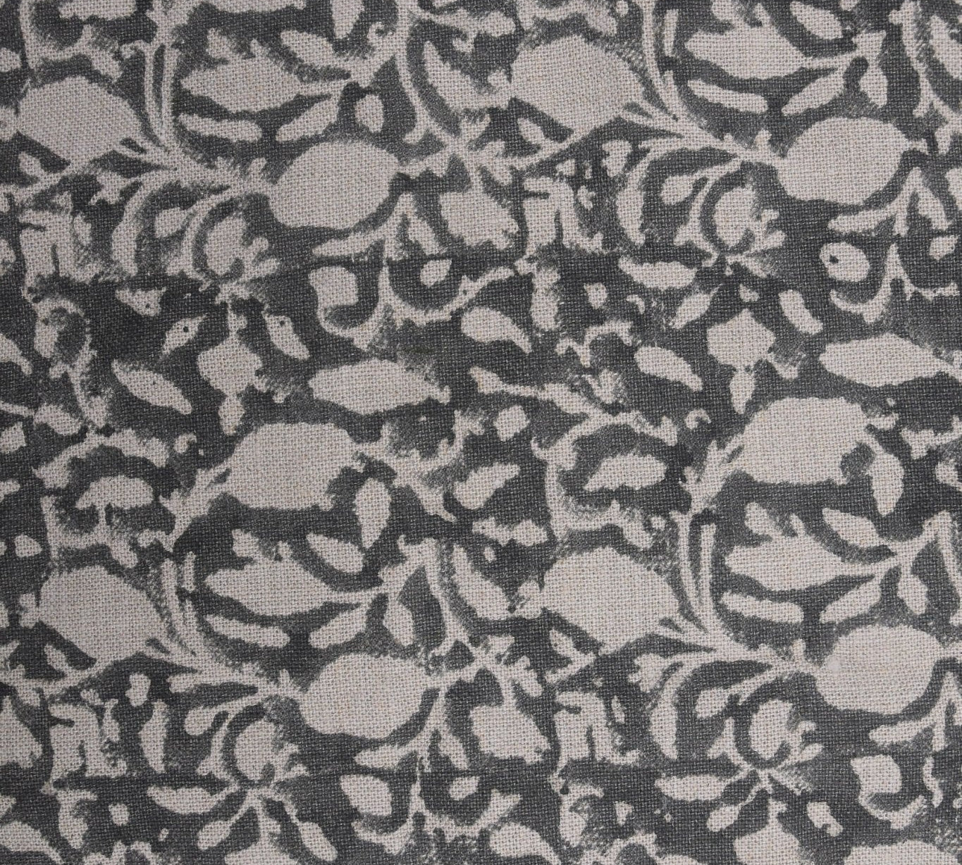 Hand Block Print, Thick Linen 58" Wide, floral fabric, Leaf Print, linen curtains, Home Decor, Indian Fabric - Aamar
