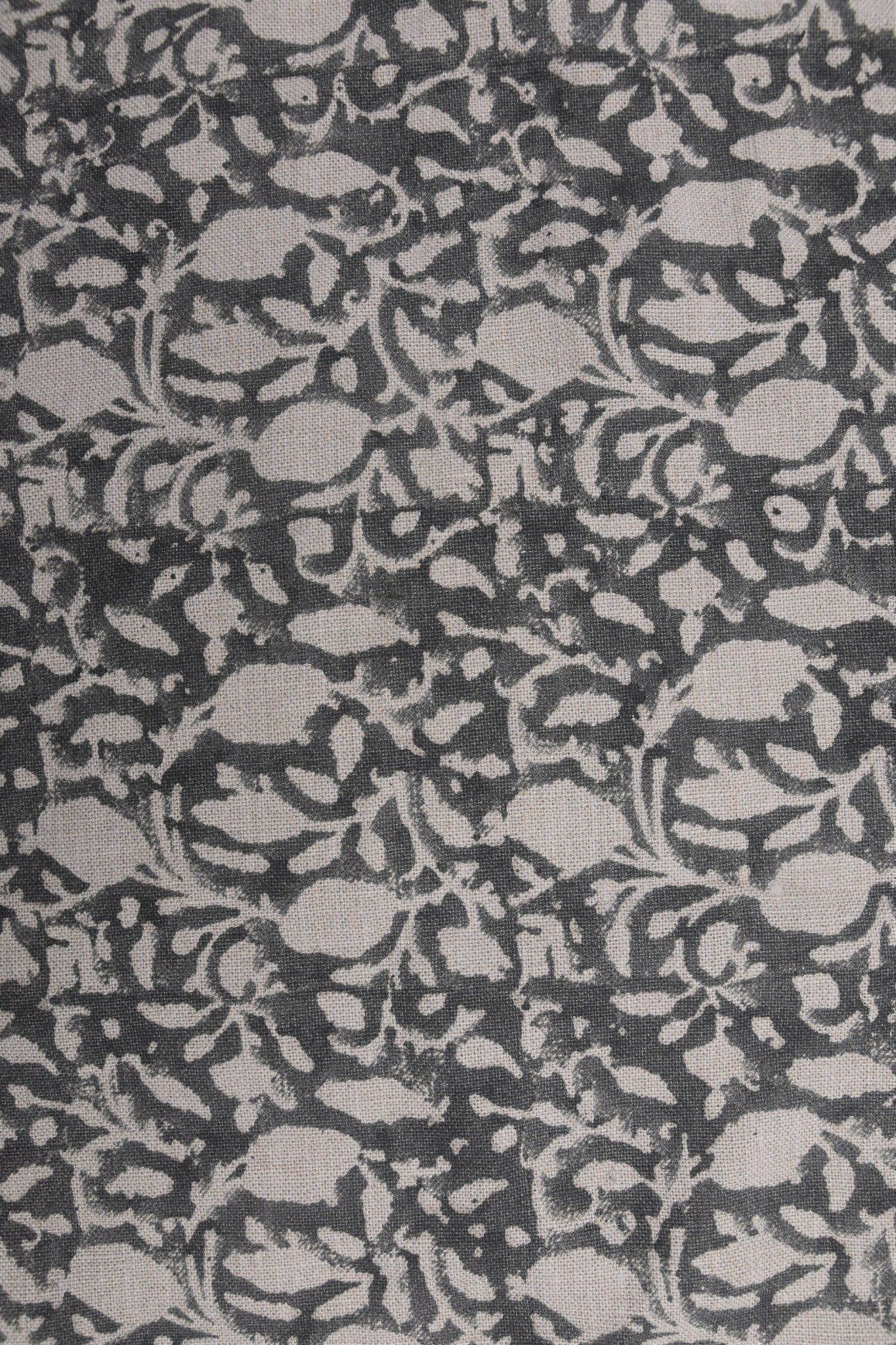 Hand Block Print, Thick Linen 58" Wide, floral fabric, Leaf Print, linen curtains, Home Decor, Indian Fabric - Aamar