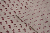 Pure Linen 58" wide block print fabric, Linen by yard, Hand Block Print, Indian Fabric, For Sewing, home decor - Trimab