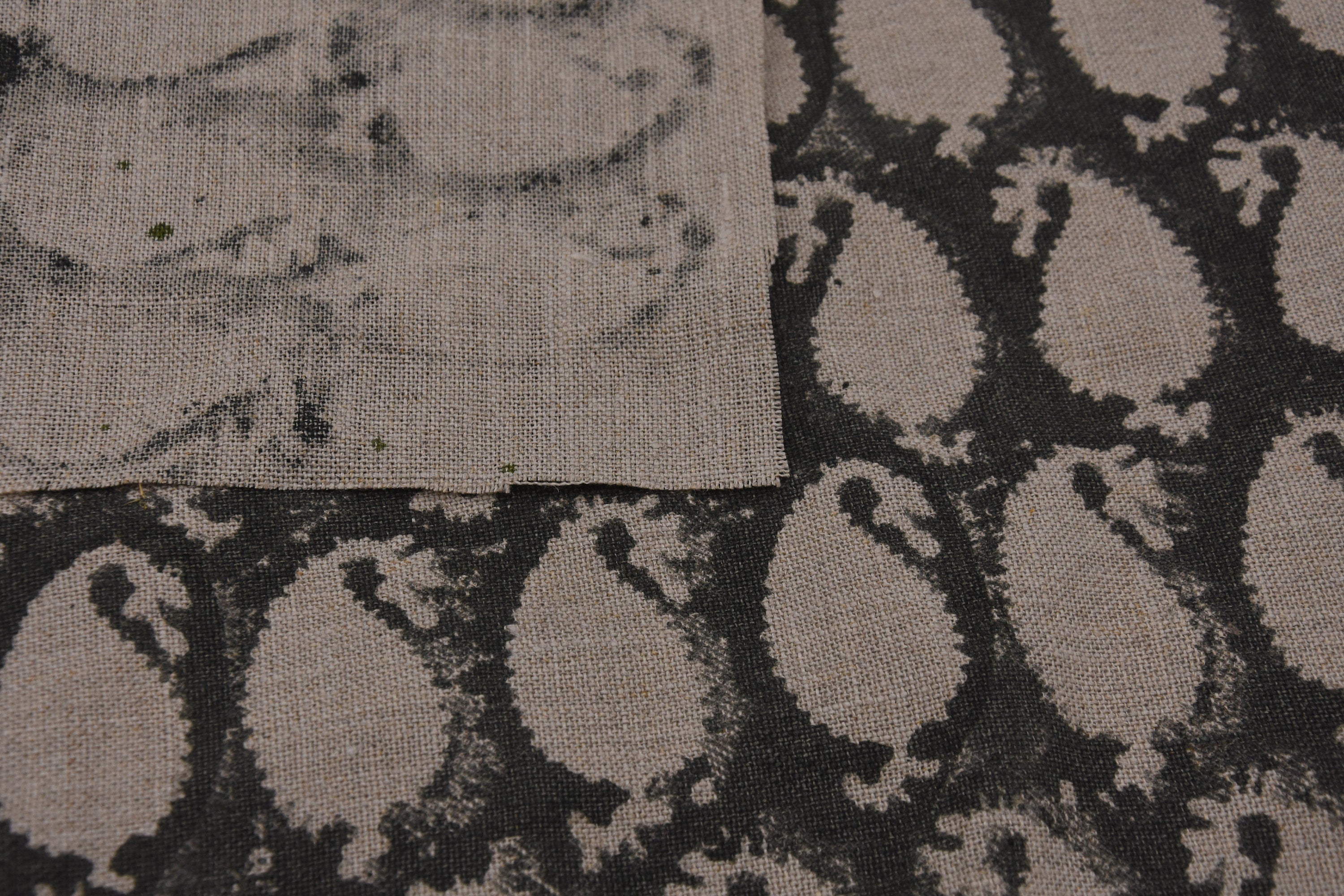Block Print  Thick Linen 58" Wide, fabric by the yard, Indian print, handloom Pillow Curtains Linen By The Yard - Gotta