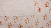 Block Print Pure Linen 58" Wide, Indian Upholstery Fabric, pillow cover fabric, Curtain Linen By The Yard - Tula Orange