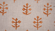 Block Print Pure Linen 58" Wide, Indian Upholstery Fabric, pillow cover fabric, Curtain Linen By The Yard - Tula Orange