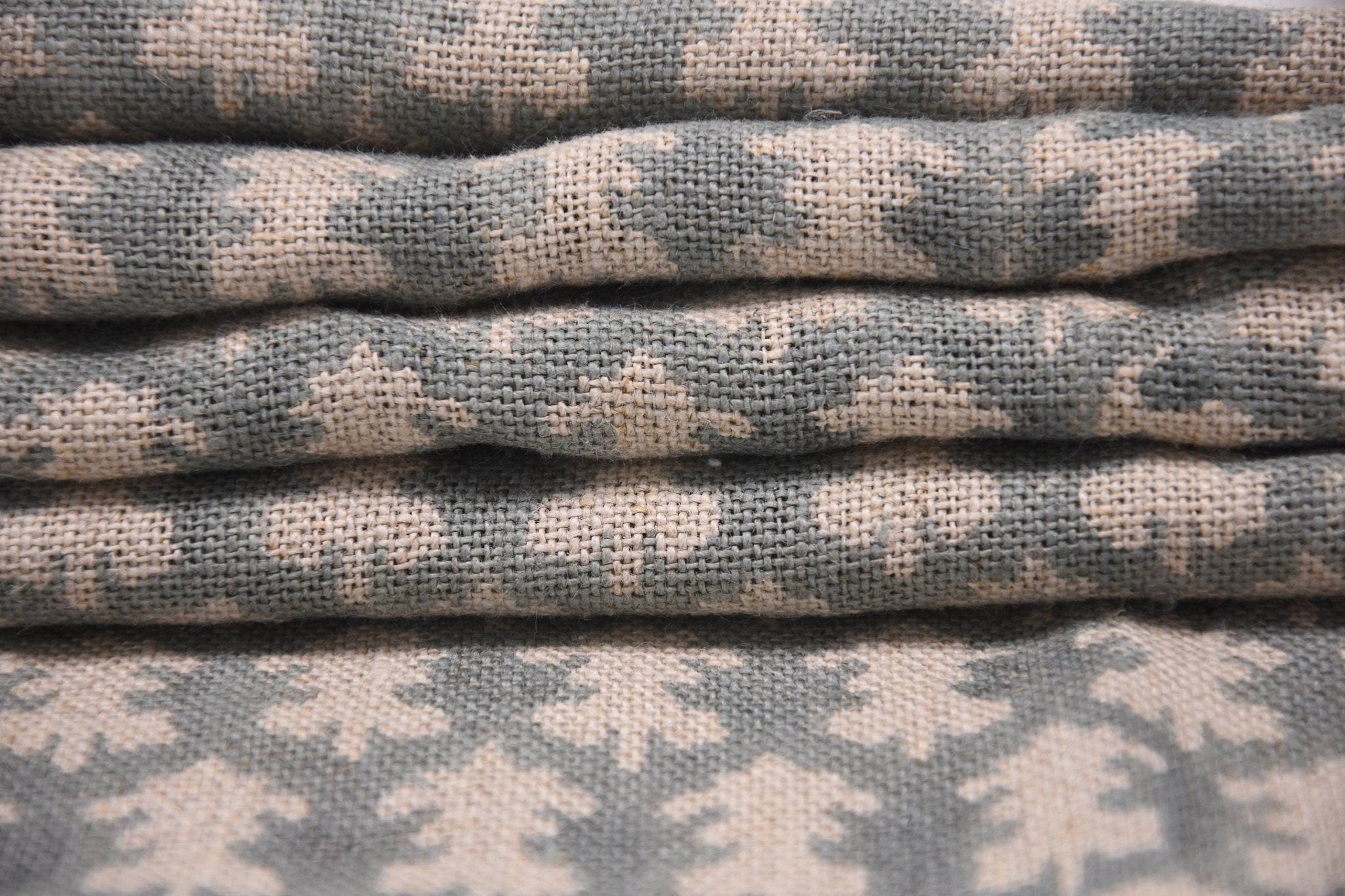 Thick Linen 58" Wide, Block Print fabric, by the yard, Indian print, handloom pillow curtains upholstery - Traz Mustard