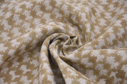 Thick Linen 58" Wide, Block Print fabric, by the yard, Indian print, handloom pillow curtains upholstery - Traz Mustard