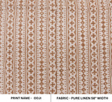 Handmade Traditional Boho Bronze and Gray Throw Floral Pure Linen Cushion Fabric – DOJI