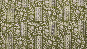 Block Print Pure Linen 58" Wide, luxury fabric Linen, Indian home decor, floral pattern, Organic Linen - Mumtaj, green