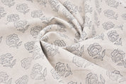 Block Print Pure Linen 58" Wide, Indian fabric, Floral Print Upholstery Fabric, pillow cover, fabric by yard - Rohini