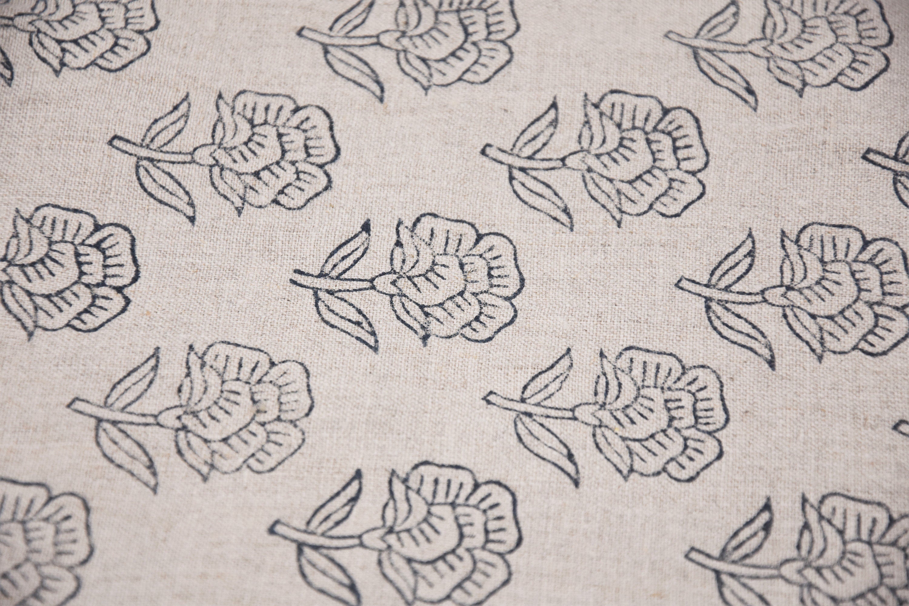 Block Print Pure Linen 58" Wide, Indian fabric, Floral Print Upholstery Fabric, pillow cover, fabric by yard - Rohini