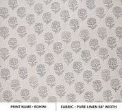 Block Print Pure Linen 58" Wide, Indian fabric, Floral Print Upholstery Fabric, pillow cover, fabric by yard - Rohini