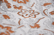 Block print fabric, Linen by yard, Hand Block Print, floral Pattern, for home décor, upholstery, Boho - Gul Mehandi