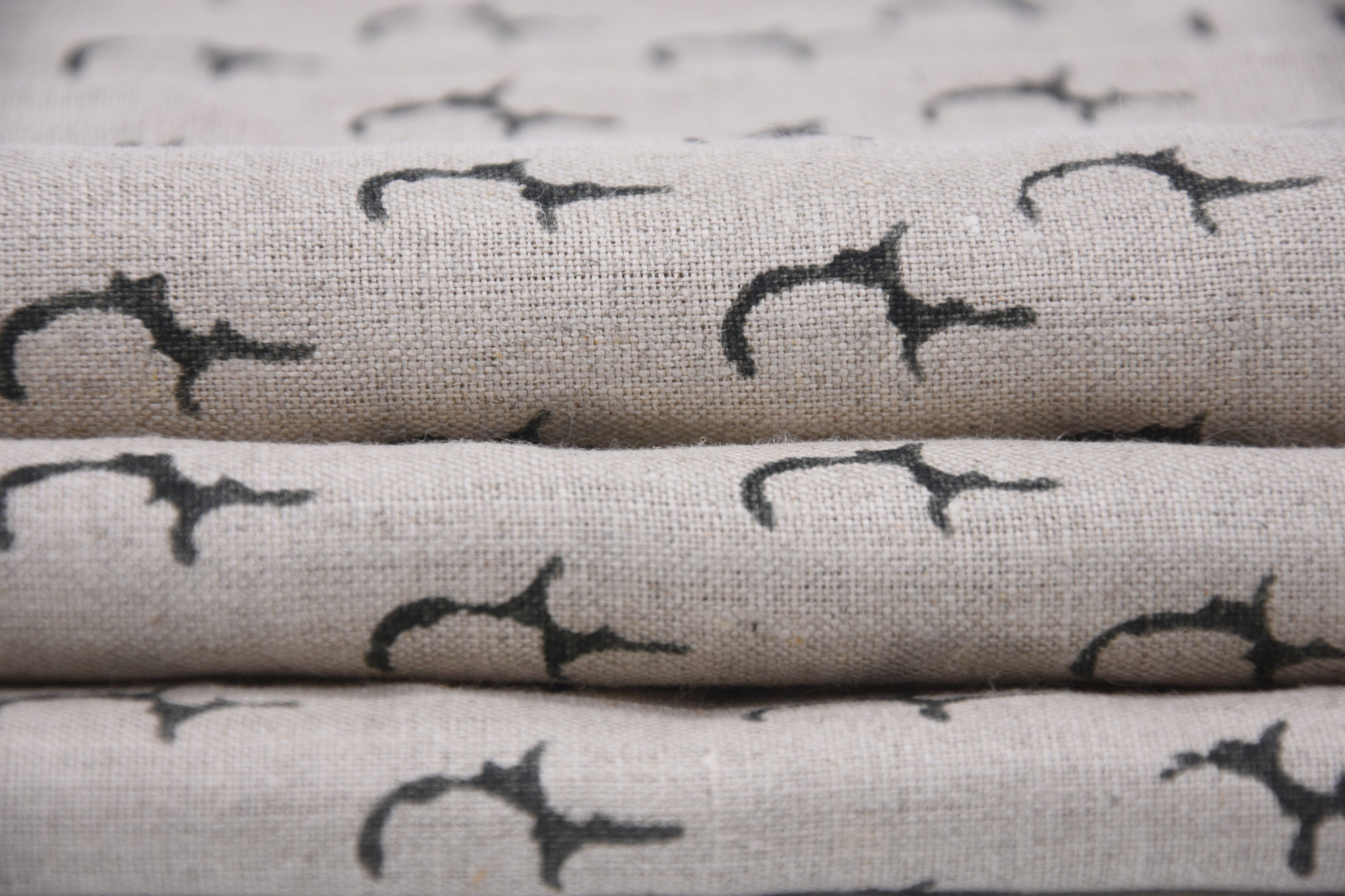 Pure Linen, fabric by the yard, Indian Fabric, hand stamped, linen textile, sewing fabric, block print fabric