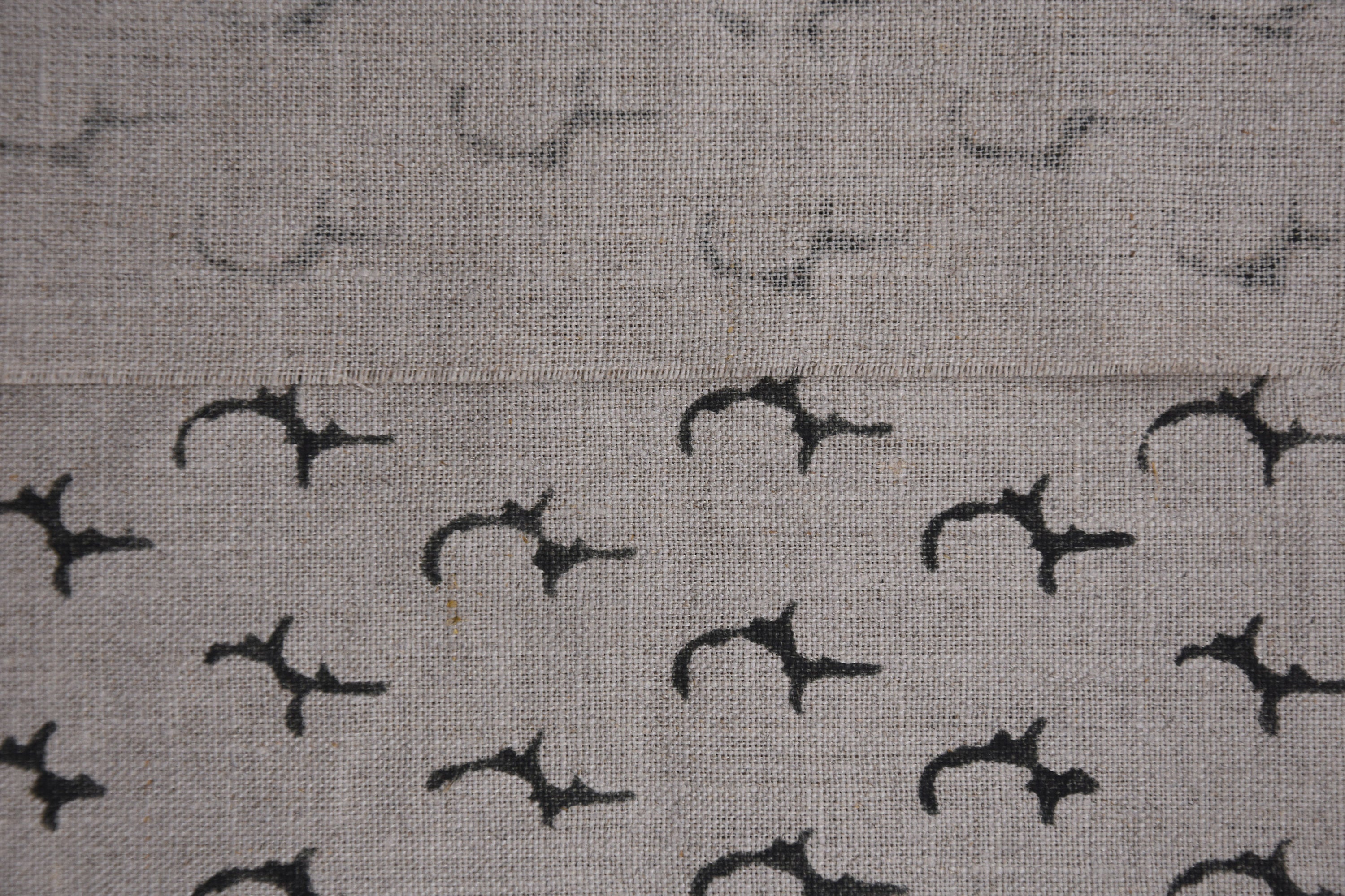 Pure Linen, fabric by the yard, Indian Fabric, hand stamped, linen textile, sewing fabric, block print fabric