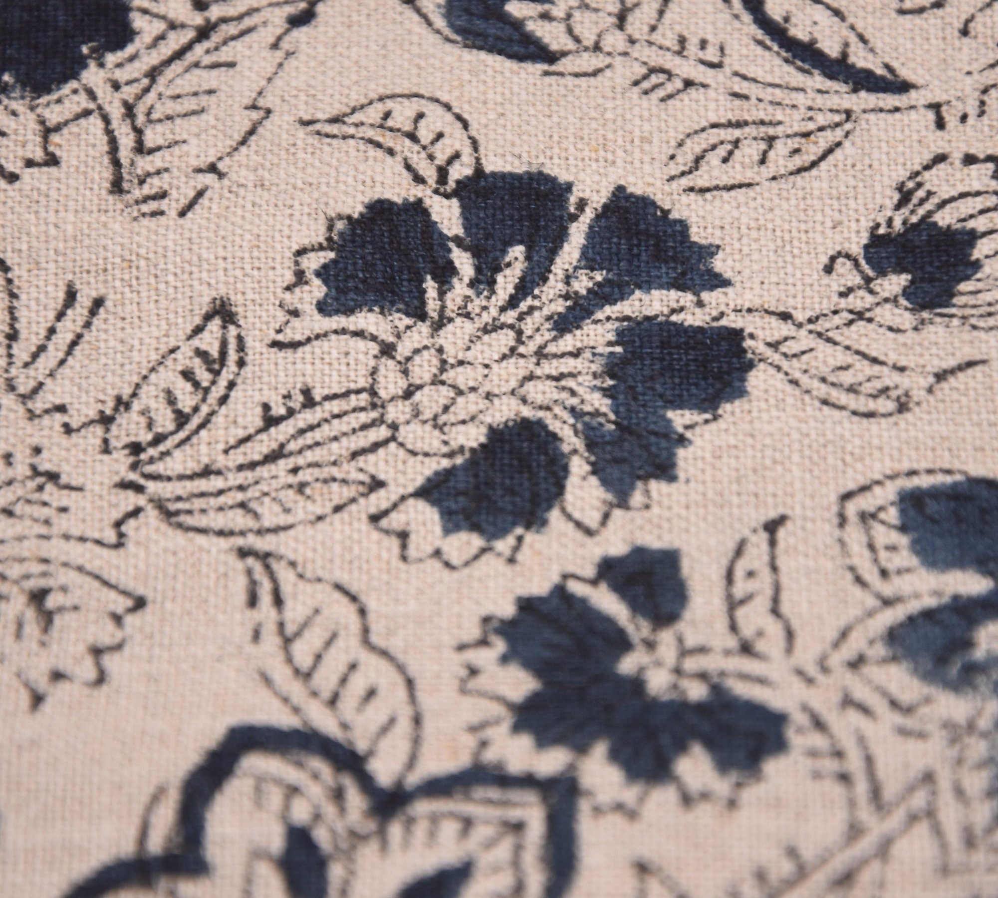 Hand Block Print, fabric by the yard, luxury fabric Linen, printed fabric, upholstery cushion, Pure Linen - Firoll