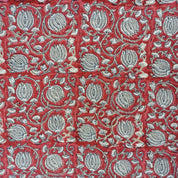 Thick Linen, block print fabric, floral fabric, floral pattern, home décor, Indian fabric, Chair Fabri - 6 Kamal Red