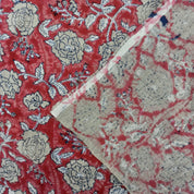 block print fabric 58 inch wide thick Linen, Indian hand stamped, floral curtain, pillow fabric by the yard - gulzar