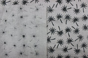 Pure Linen Fabric, Hand Block Print, Modern fabric, hand stamped, Organic Linen, Indian Fabric, home Decor -Coconut black