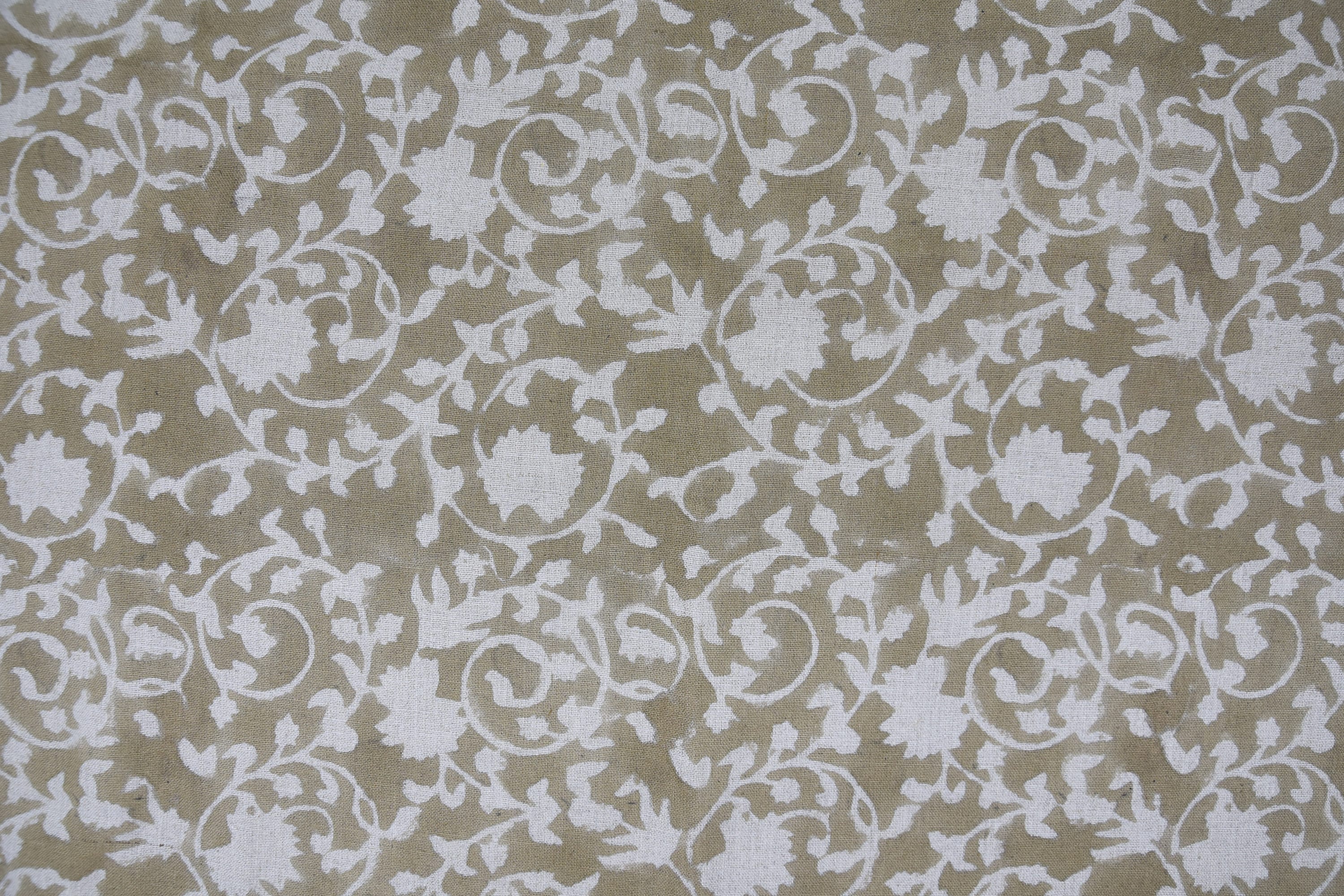 Block Print thick linen 58" Wide Indian Fabric, Linen by yard, floral upholstery linen fabric pillow covers - Ranabhoomi