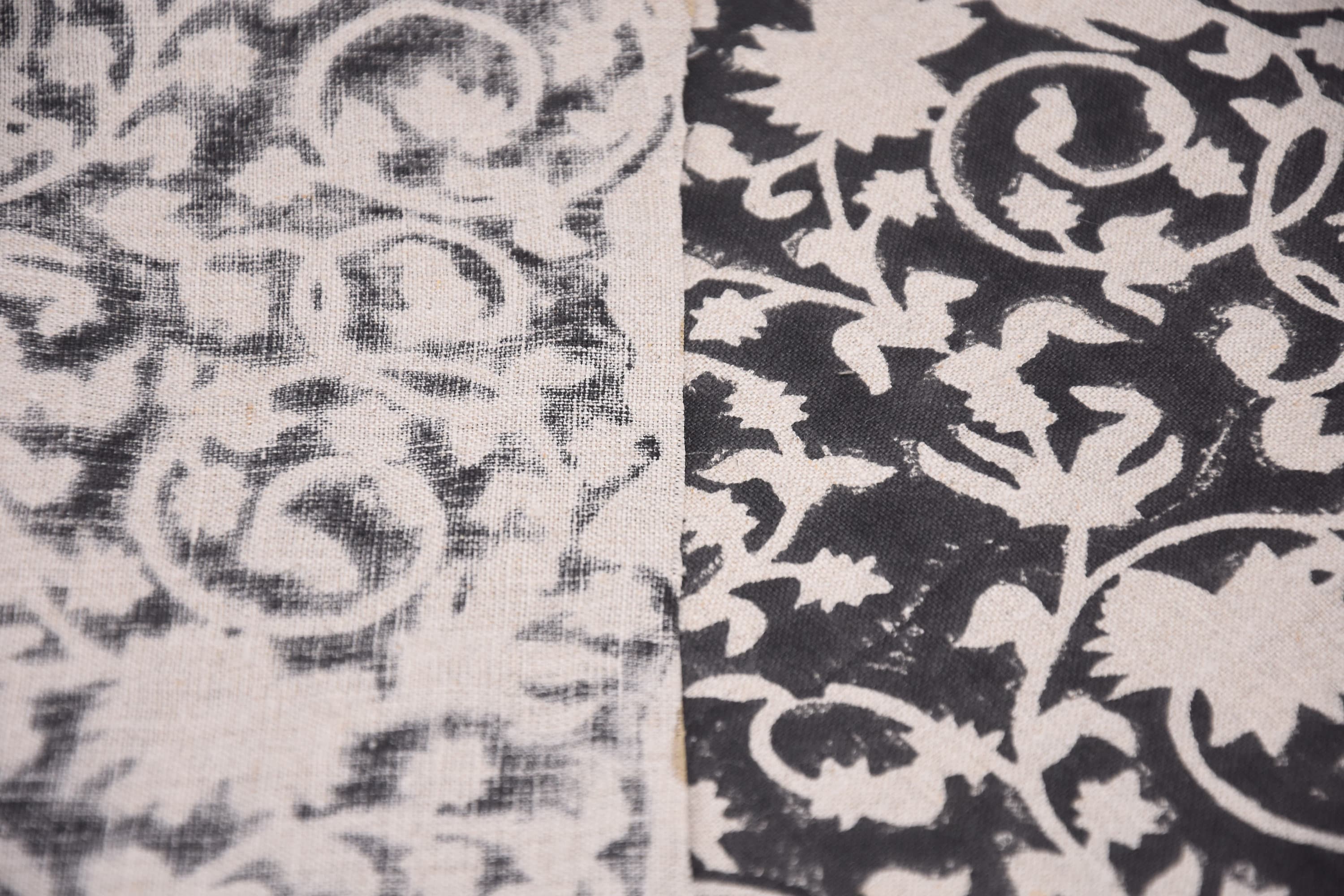 Block print thick linen fabric 58" Wide, Indian floral fabric, linen by yard, upholstery linen pillow covers - Tishna