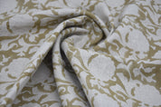 Pure Linen 58" Wide, block print fabric, upholstery, Modern fabric, Linen by yard, Home decor Handloom Linen - Zircon