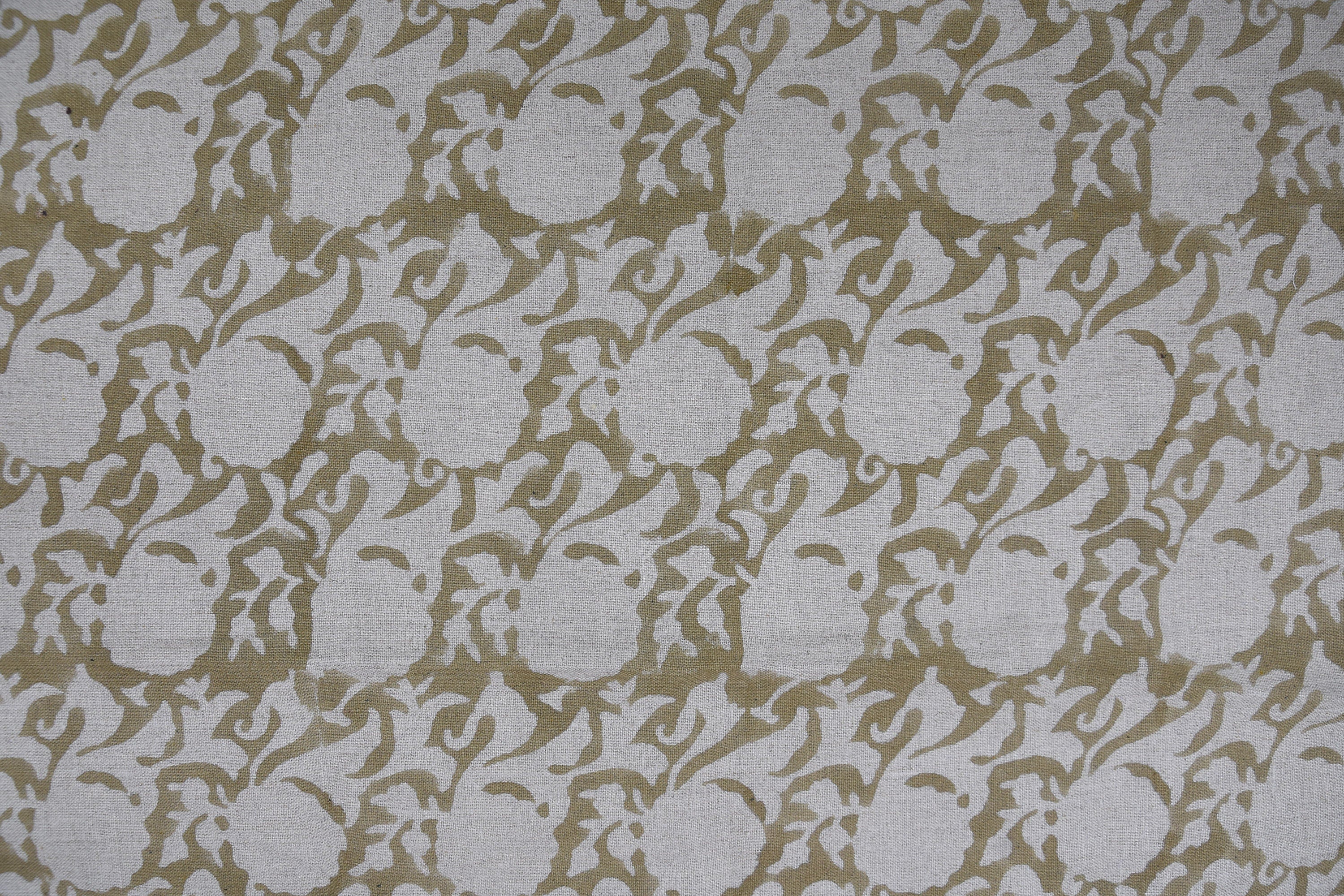 Pure Linen 58" Wide, block print fabric, upholstery, Modern fabric, Linen by yard, Home decor Handloom Linen - Zircon