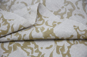 Pure Linen 58" Wide, block print fabric, upholstery, Modern fabric, Linen by yard, Home decor Handloom Linen - Zircon