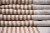 Natural pure Linen 58" Wide block print fabric, upholstery, Modern fabric, Handloom Linen by yard, Pillow covers - Ziba