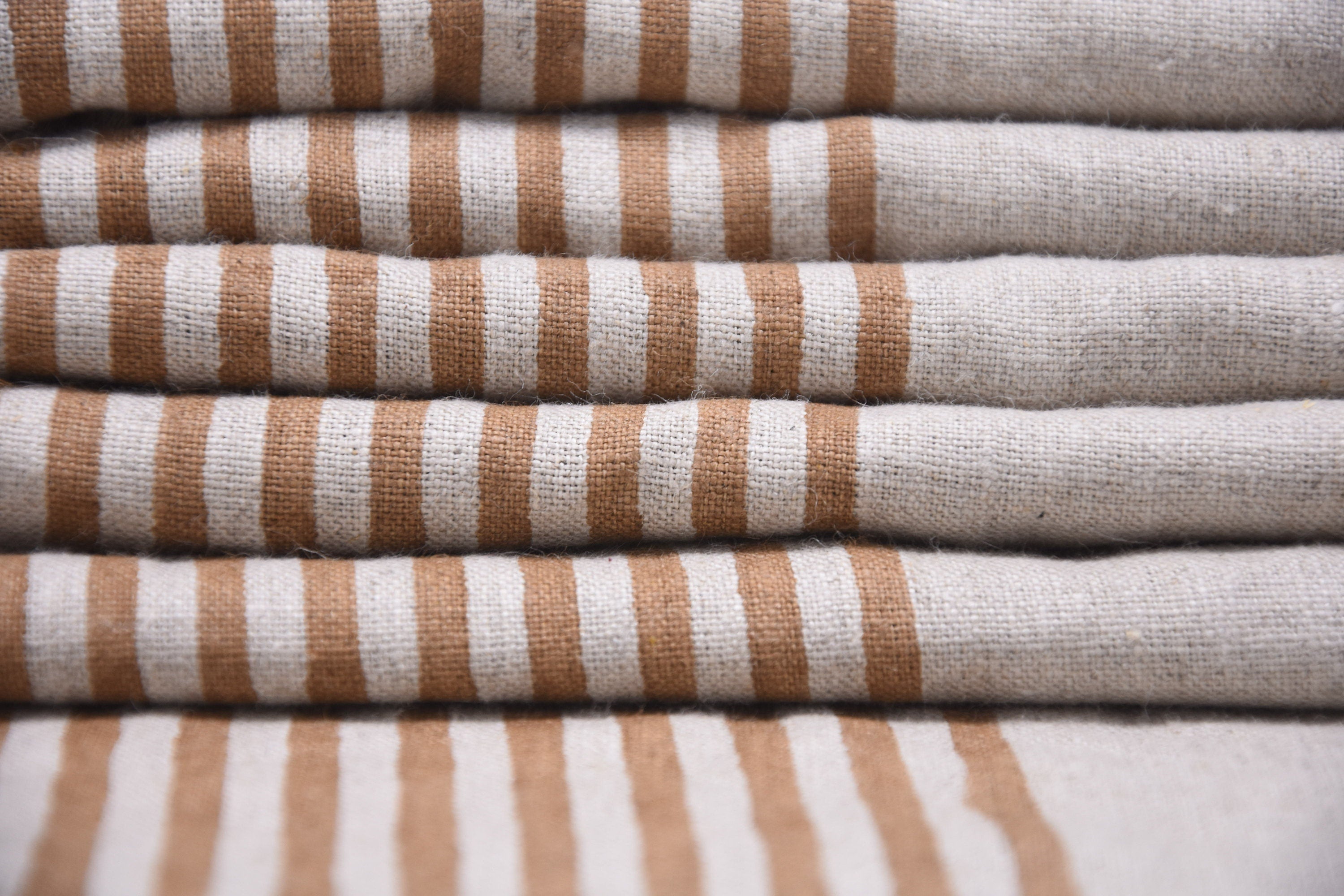 Natural pure Linen 58" Wide block print fabric, upholstery, Modern fabric, Handloom Linen by yard, Pillow covers - Ziba