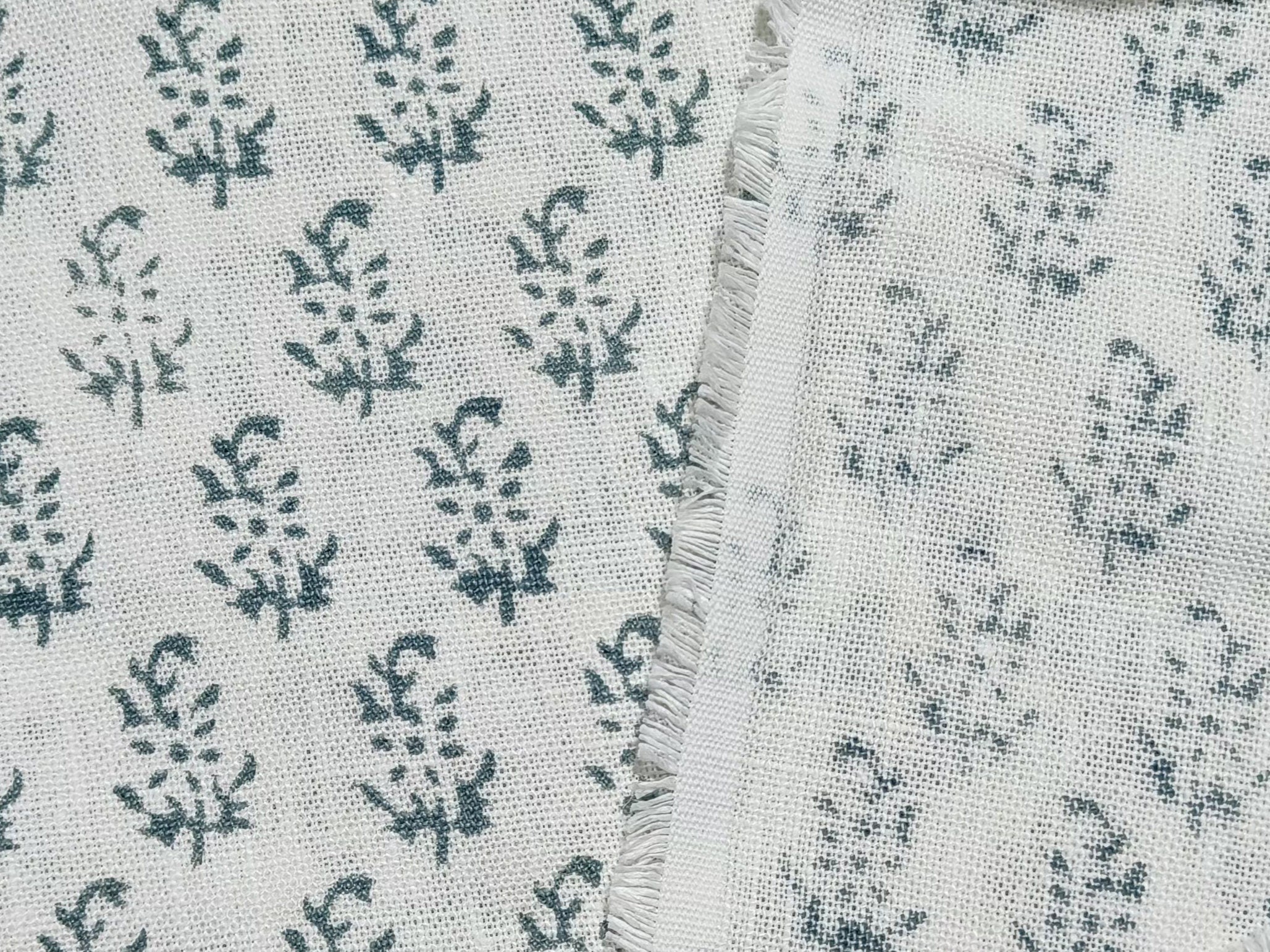 Block print linen fabric, handblock print, for home decor, modern fabric, fabric by the yard, curtain yardage - Patjhad