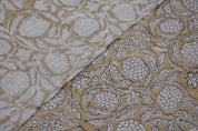 Block Printed Thick Linen 58" Wide, Indian Cushion Cover, Throw Pillow, Floral Print, Earthy, Table Printed Cover - Meraki