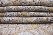 Block Printed Thick Linen 58" Wide, Indian Cushion Cover, Throw Pillow, Floral Print, Earthy, Table Printed Cover - Meraki