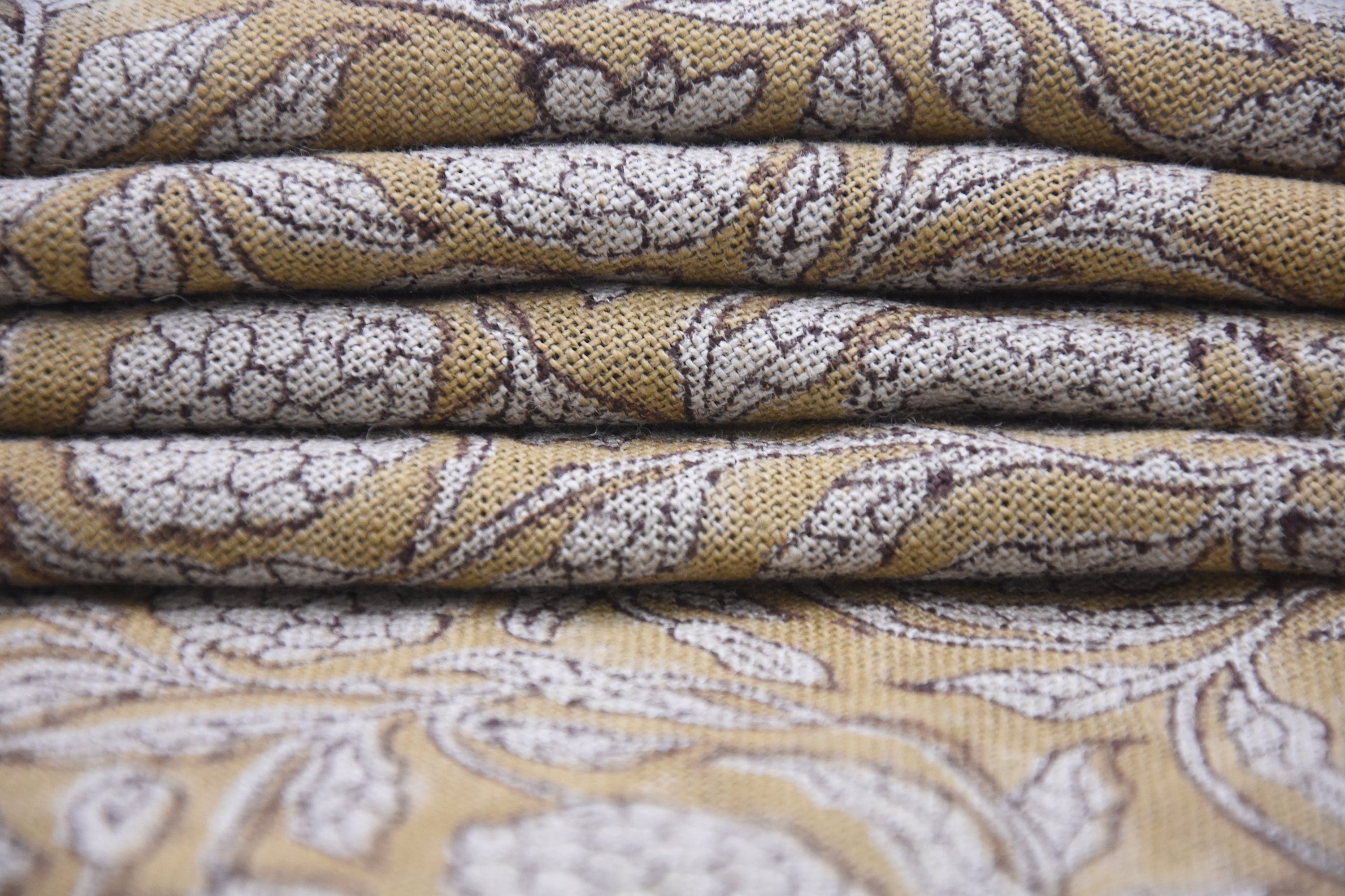 Block Printed Thick Linen 58" Wide, Indian Cushion Cover, Throw Pillow, Floral Print, Earthy, Table Printed Cover - Meraki
