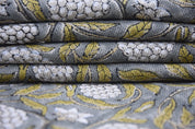 Block Printed Thick Linen 58" Wide, Indian Cushion Cover, Throw Pillow, White Floral, Earthy, Sofa Printed Cover - Meraki