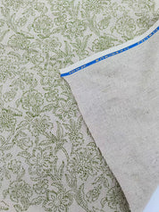 fabric by the yard, Pure linen Fabric, curtain yardage, Indian fabric, linen textile, printed curtains - Jarul