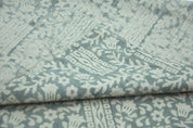 Block print pure linen fabric 58" wide, handloom linen, Indian floral fabric, pillow, sewing, upholstery fabric - Mumtaj greyish green