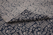 Pure Linen 58" wide, Hand Block Print, luxury Linen fabric, upholstery indian fabric, handloom cushion  - Mumtaj Blue