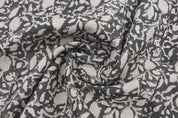 Hand Block Print, Thick Linen 58" Wide, floral fabric, Leaf Print, linen curtains, Home Decor, Indian Fabric - Aamar