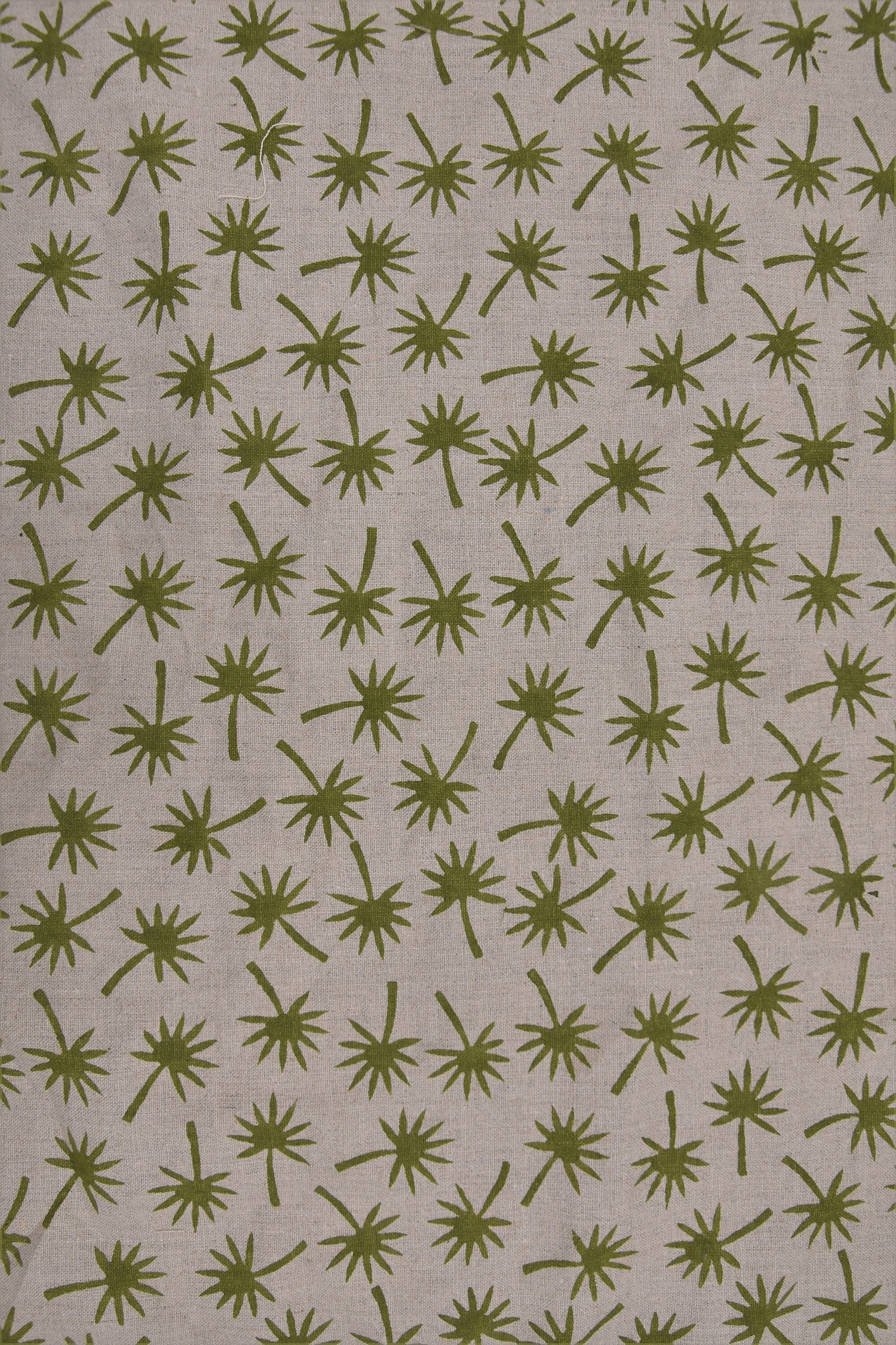 Pure Linen 58" Wide, Hand Block Print, Home Decor, floral Indian fabric, 100% Linen, fabric by yard  - Coconut