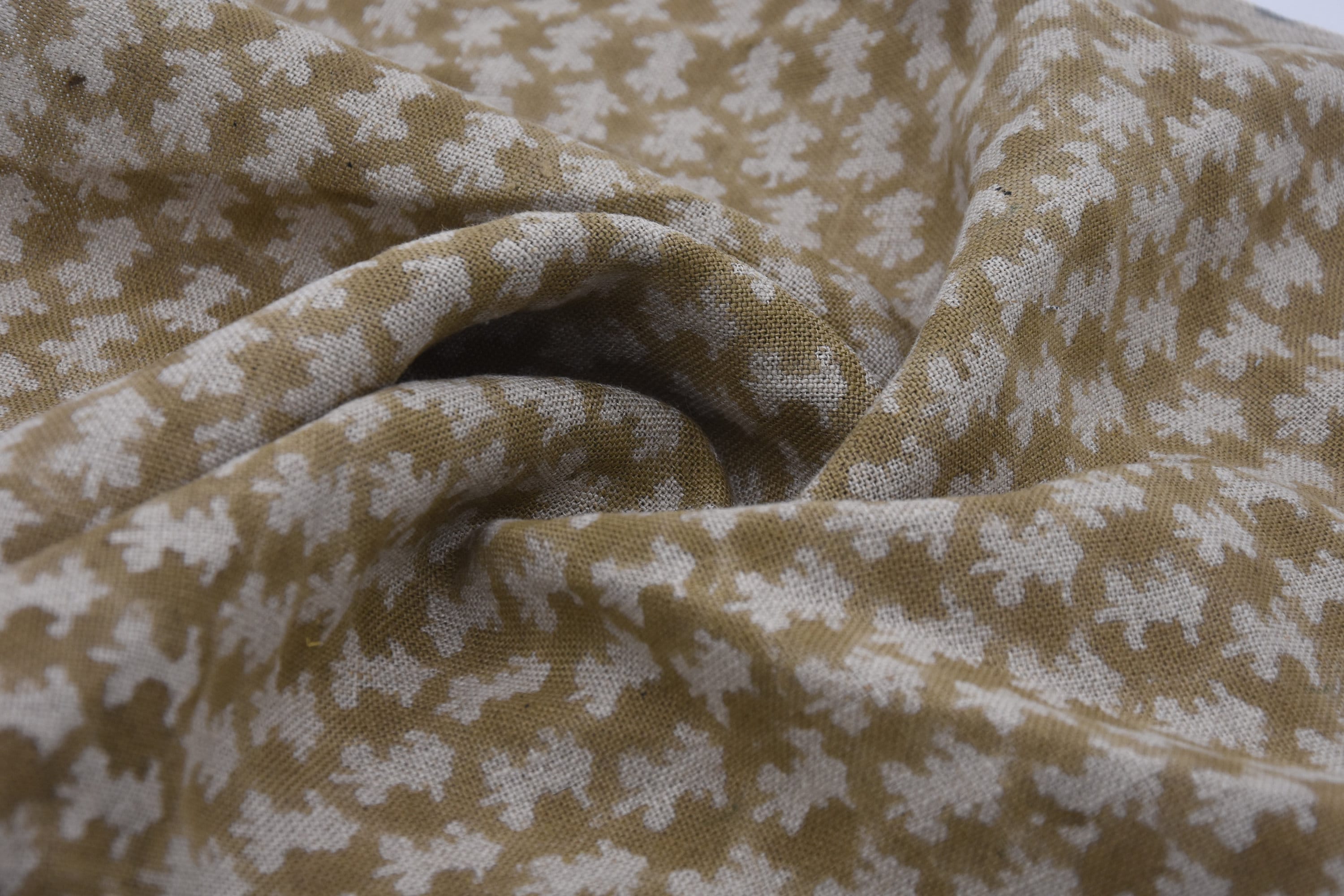 Thick Linen 58" Wide, Block Print fabric, by the yard, Indian print, handloom pillow curtains upholstery - Traz