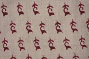 Pure Linen 58" wide block print fabric, Linen by yard, Hand Block Print, Indian Fabric, For Sewing, home decor - Trimab